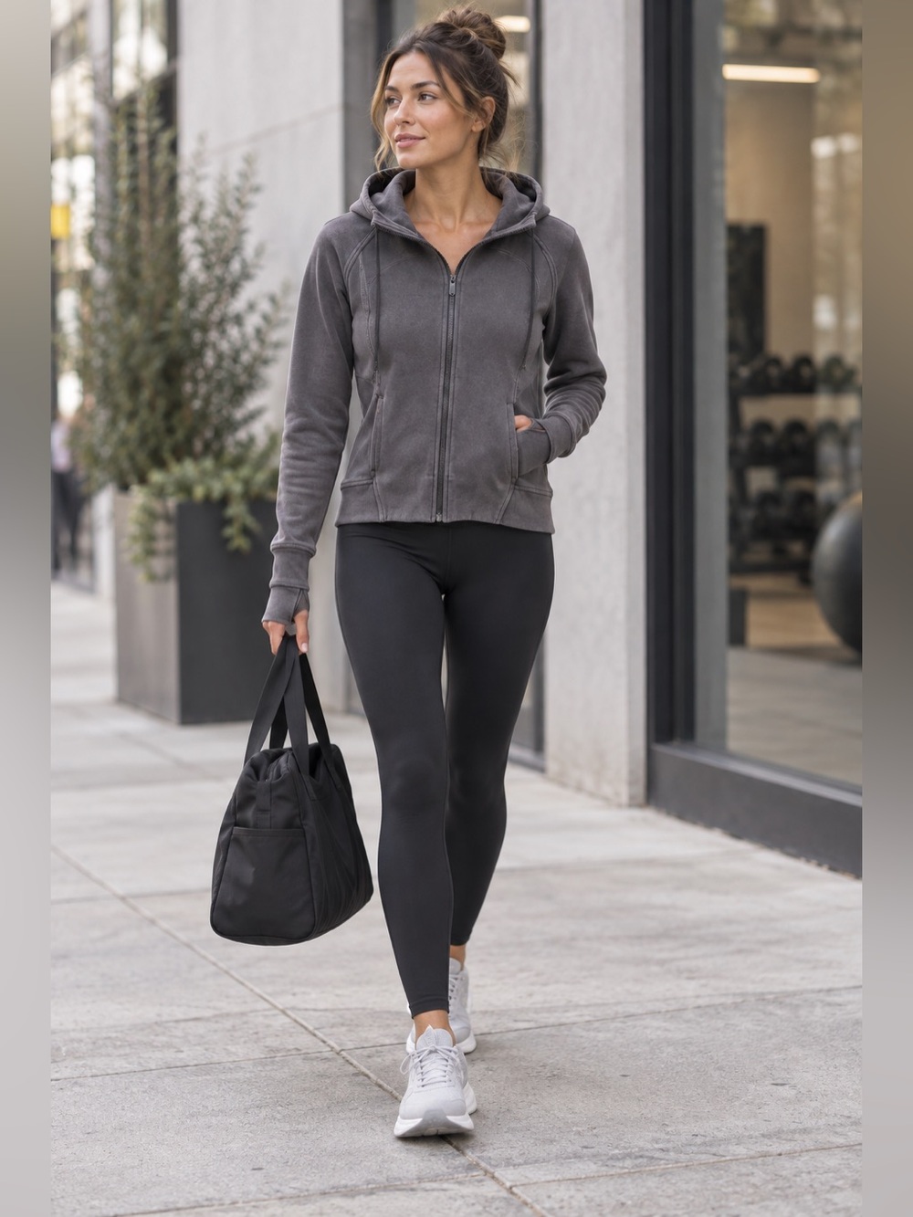 Lululemon Gray Full Zip Hoodie Sweatshirt Size 6 Loungewear Athleisure